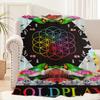 Coperta Peluche Moon Music di Coldplay Tappeto Morbido per Sonnellino Divano Soggiorno Caldo Ufficio Camera da Letto Compleanno Casa Viaggio Regali per Bambini
