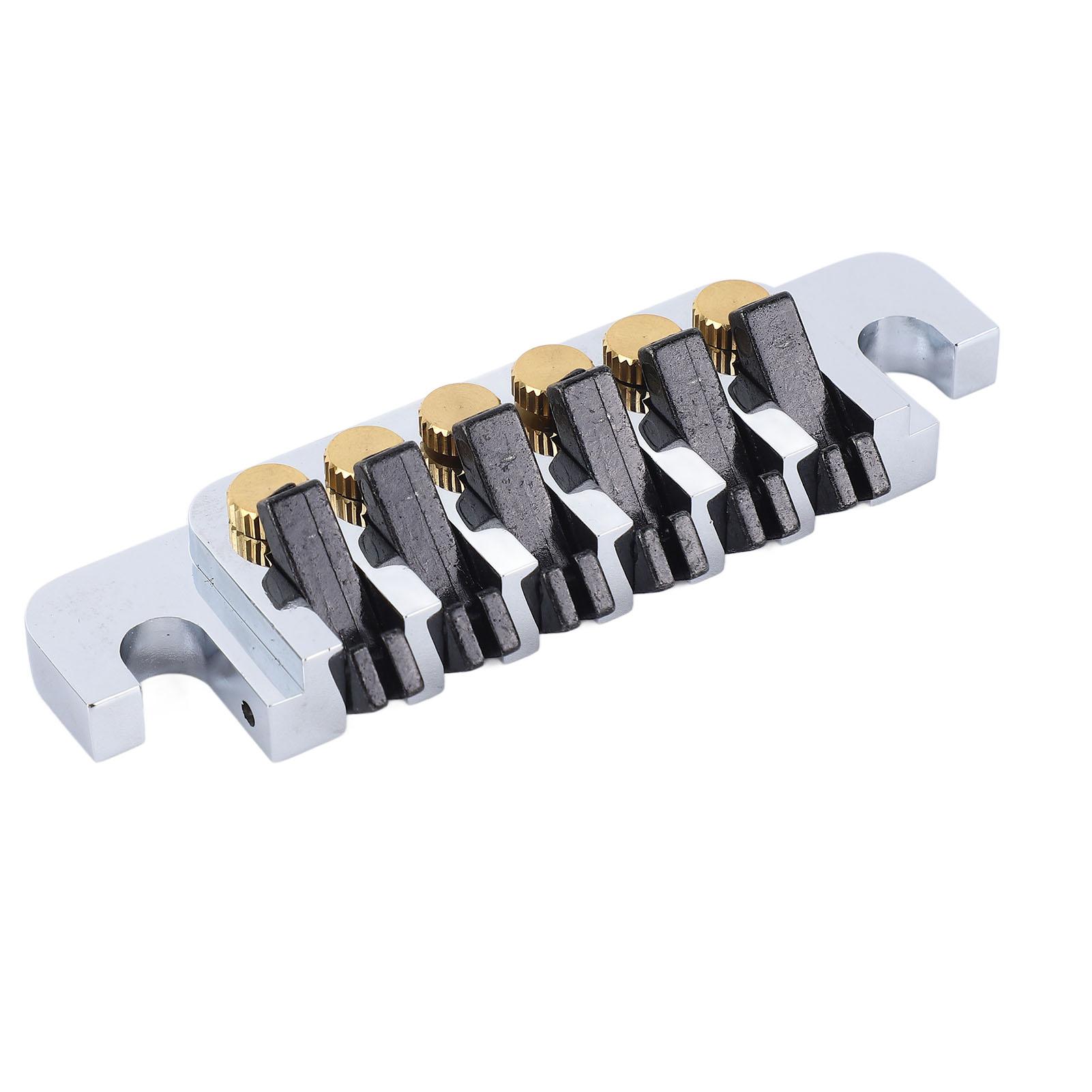 Guitar Tune Roller Saddle Bridge Tailpiece with 2 Studs Electric Guitar Tune Bridge Tailpiece Stop Bar for LP