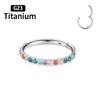 ASTM F136 Titanium Earrings High Quality Zircon Hight Segment Nose Rings Open Small Septum Piercing Helix Lobe Body Piercing 16G