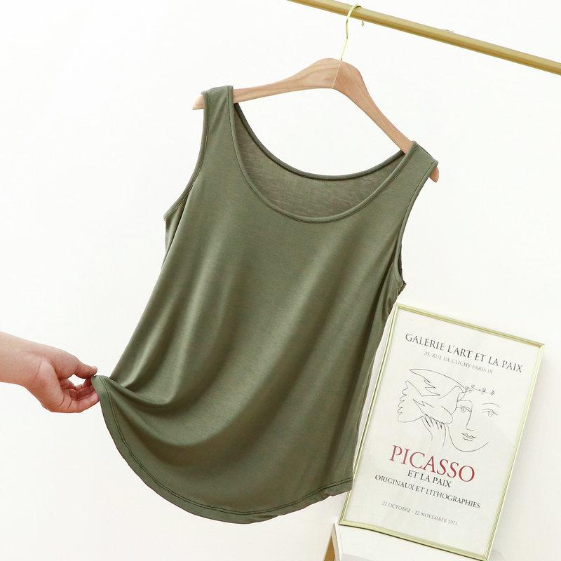 XL to 6XL Modal O-Neck Tank tops Summer women's camisole Thin Loose Sleeveless T-shirt Solid color Tee Top Large size
