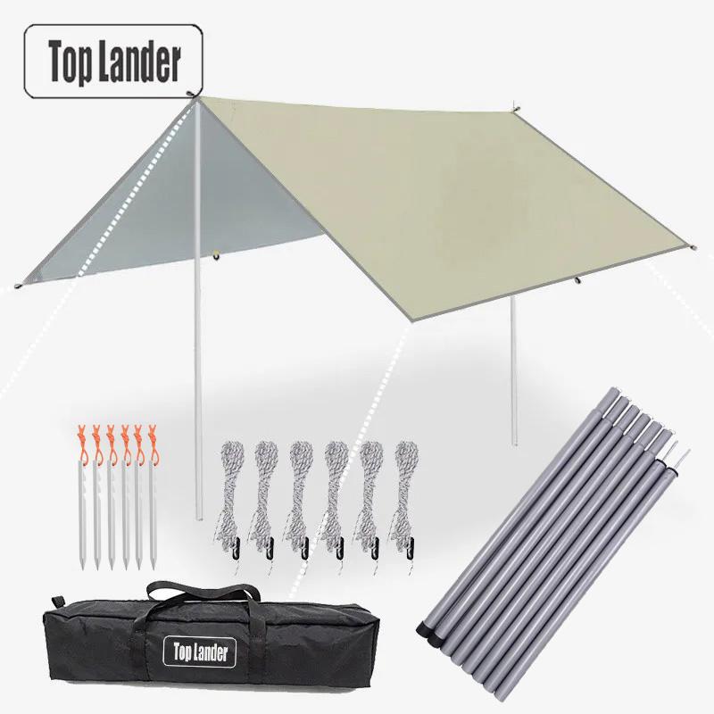 4x4m 5x3m 4x3m 3x3m Ultralight Waterproof Tarp Tent Large Camping Awning Sun Shelter Garden Canopy Outdoor Beach Shade Hiking
