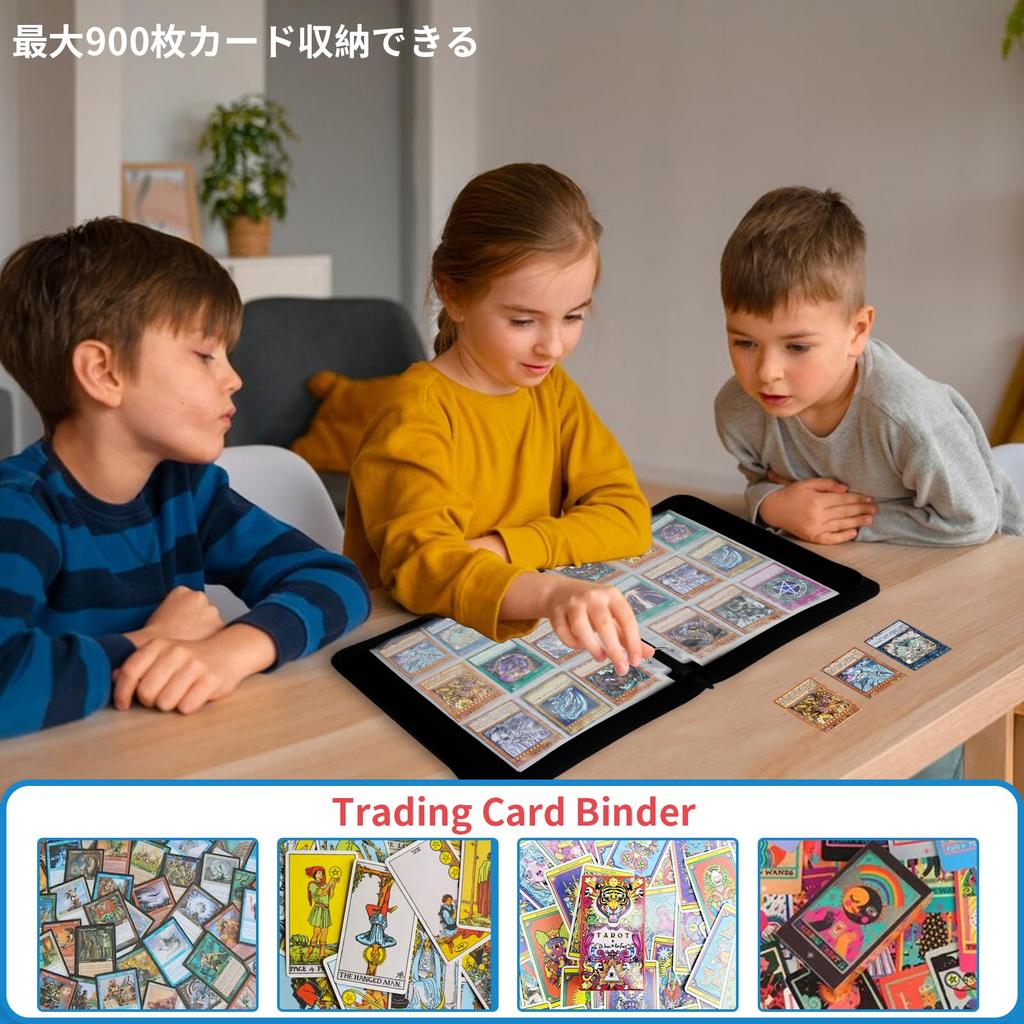 YoKiStar Card 9 Large Holds Up To 900 Waterproof PU Card Card Transparent 50 for Collecting Various Cards File, Pockets, Capacity, Cards, Material,