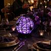 Spooky Party Glitter Ball Halloween Ghost Table Light Lamp, Glowing Spiderweb Faux Crystal Sphere