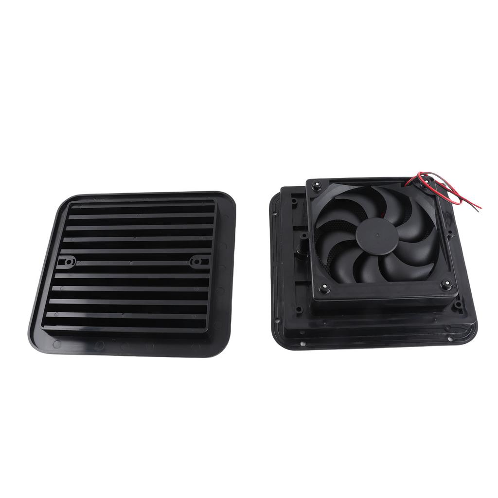12V 4W Cooling Fan with Shutters Vent One‑Way Side Strong Wind Air Exhaust Car Styling Camper Accessories