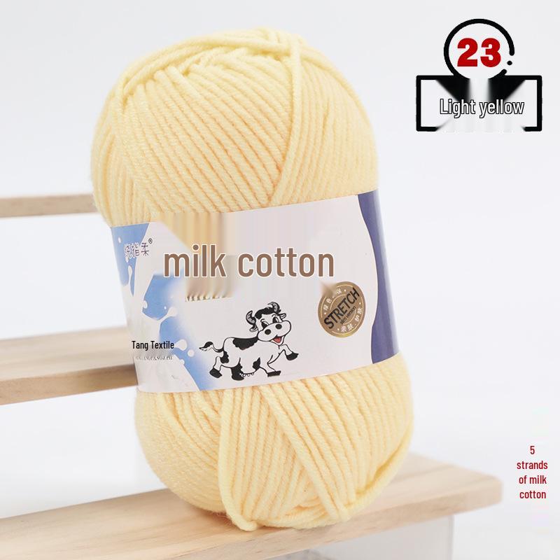 Filato di Cotone Lattiginoso a 5 Fili per Maglia & Uncinetto - Kit Fai da Te per Sciarpa, Coperta Lavorate a Mano di Spessore Medio