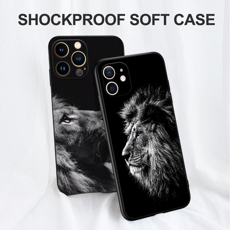 Black Tpu Case For Motorola Moto G31 G40 Fusion G41 G50 G51 edge30 G10 G20 G30 G100 5G G22   Animals The Lion