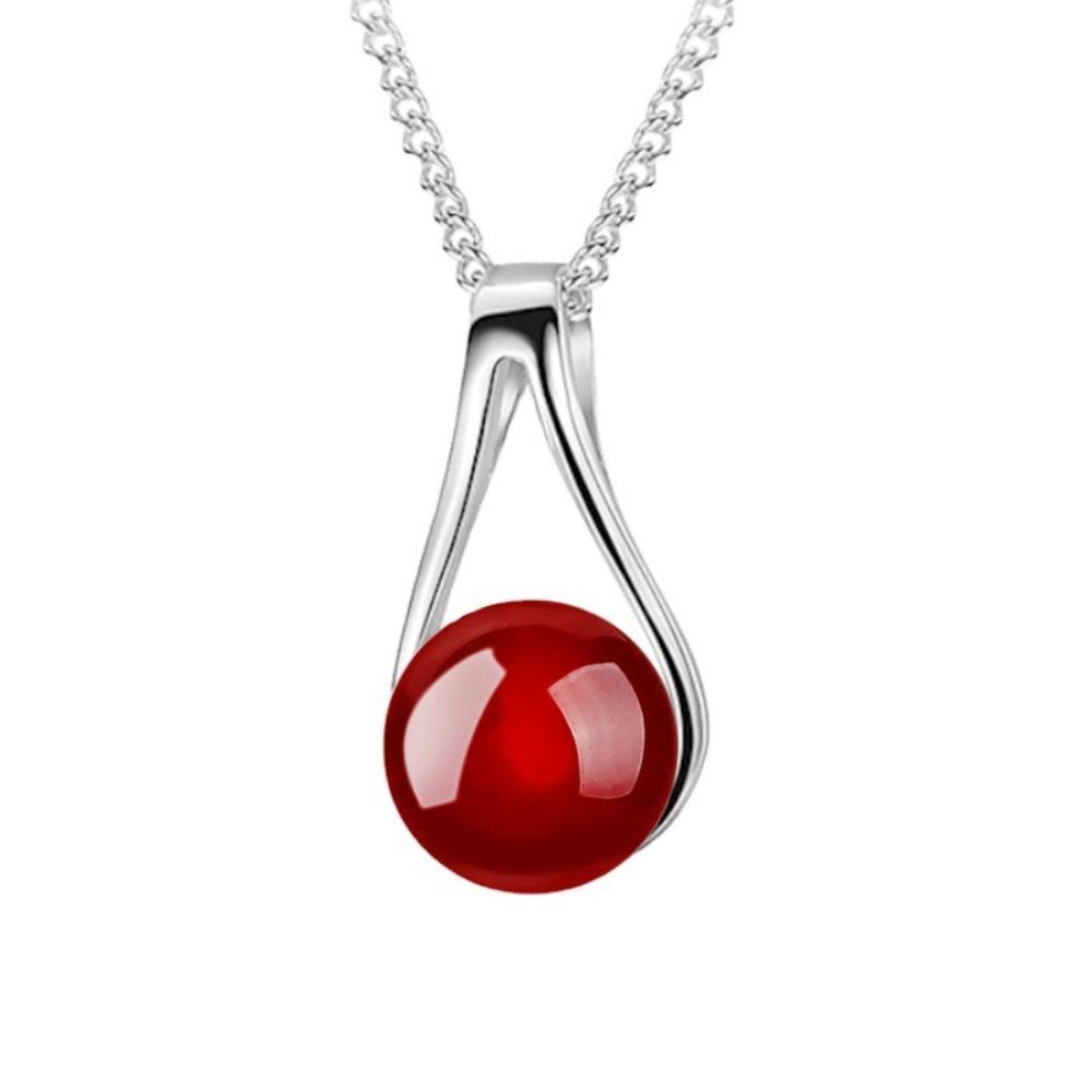 925 Sterling Silver Fashion Classic Auspicious Black Onyx Pendant Necklace Birthday Party Anniversary Gift
