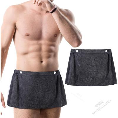 Men's Comfortable Sauna Skirt Wearable Bath Towel Magic Skirt, Soft Breathable Shower Beach Bathrobe, Adult Sports Bathrobe