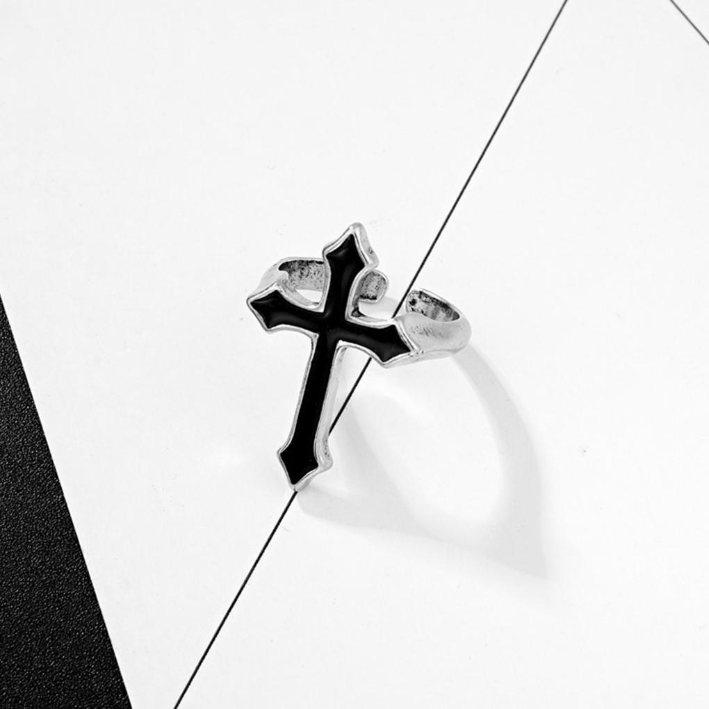 Ring HipHop Religion Black Lightweight Durable Jewelry Women Finger Rings Multi Unisex Process Size Simple Oiling
