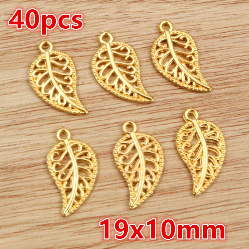 10-40pcs Alloy Metal Leaf Charms Pendant Crafts for Earrings Necklace Bracelet DIY Jewelry Making Accessories Findings