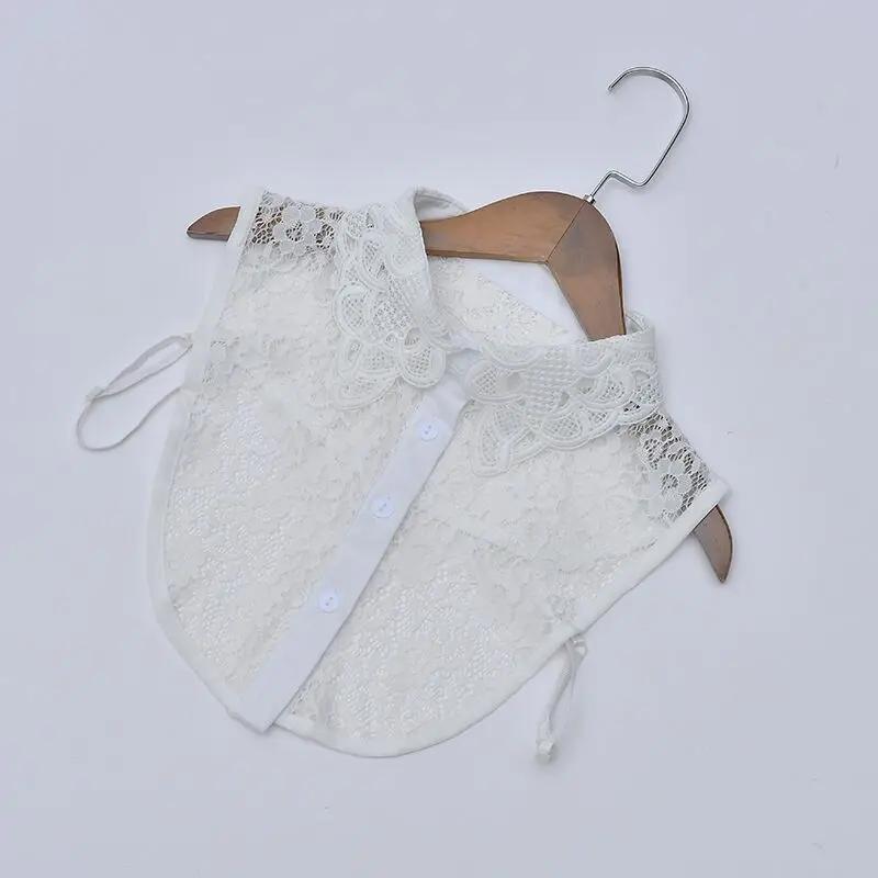 

Женский новый воротник-стойка с цветочной вышивкой, женский черный белый воротник-галстук, винтажный съемный воротник, лацкан, блузка, топ