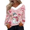 Long Sleeve Shirts For Women Cute Tops Christmas Prints Tees Blouses Casual Plus Size Basic Tops Pullover