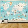 World Map Background Fabric, Durable Polyester Material, Suitable for Indoor and Outdoor Use, Birthday, Christmas, Etc.