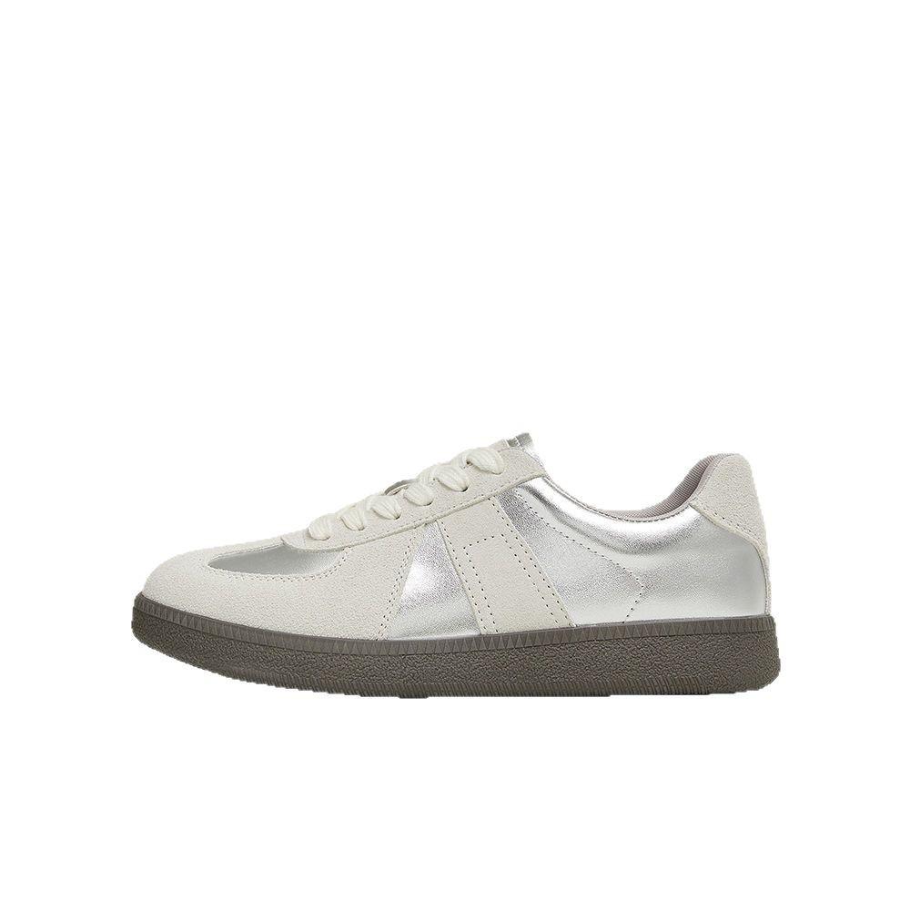 Spring new shopping mall simple retro German training shoes flat heel women's casual shoes dopamine flat bottom