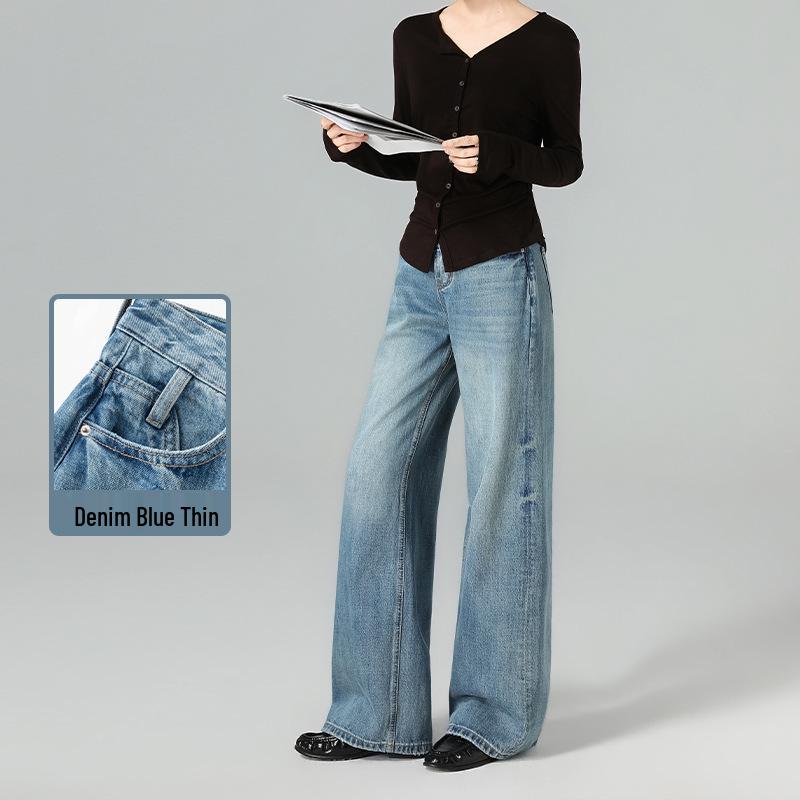 

Spring/Summer Wide-Leg Lyocell Pants for Women - High-End Turkish Washed, Floor-Length & Slimming Fit 2XL