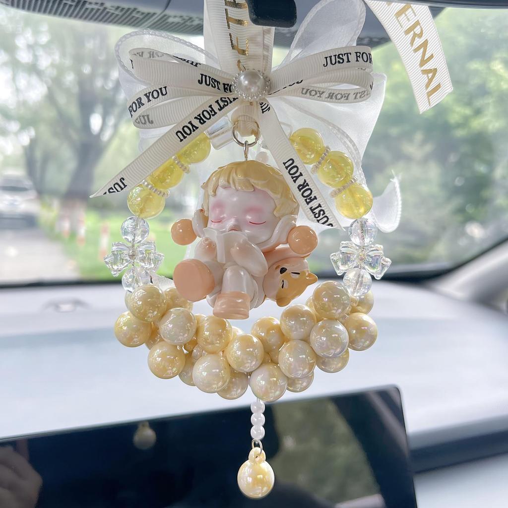 Bubble Temp Bow Decoration: Handmade High-End Car Mirror Ornament Gift