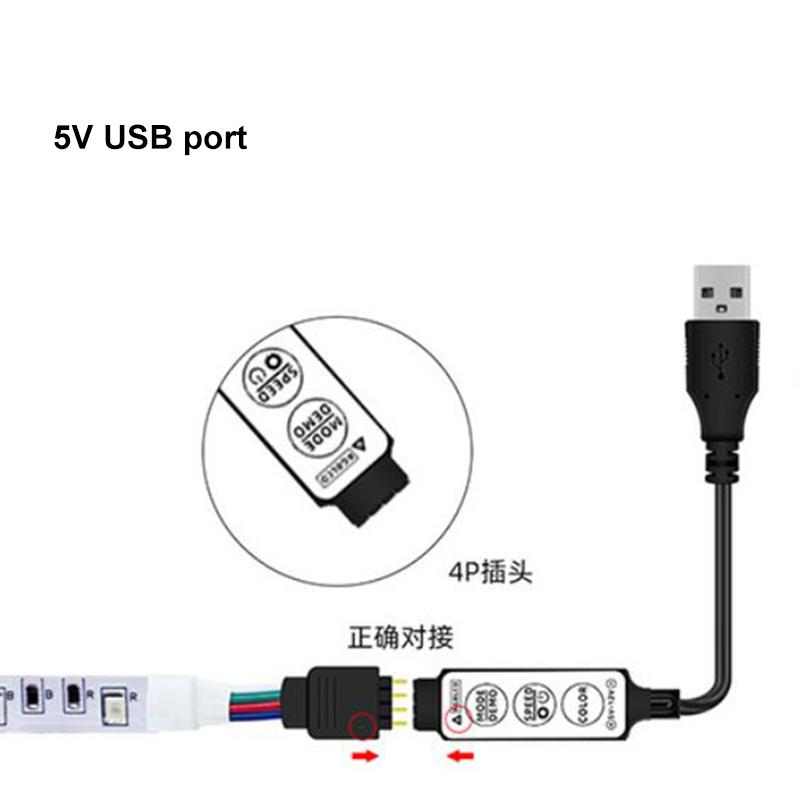 USB port 5V mini 3key mini  17key 24key 4Pin RGB LED strip light RF Controller Control Dimmer for 5050 3528 2835 Strip Lights