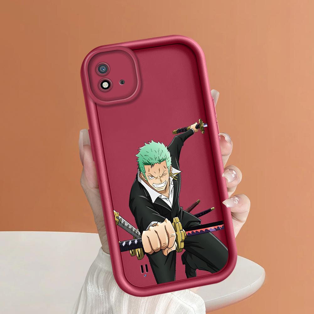 Soft Silicone Square Ladder Printing Pattern Phone Casing Full Cover Camera Shockproof Protection Rubber Case for OPPO Realme
