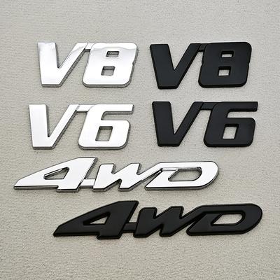 3D Metal Car Sticker Logo V6 4WD Car Rear Trunk Badge Fender Side Emblem Decals For Toyota Tundra Tacoma Land Cruiser Highlander