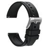 [WOCCI] Fluororubber Watch Band 20mm Silicone Watch Strap Luxury Watch Rubber Strap Quick Release Black/Silver Buckle