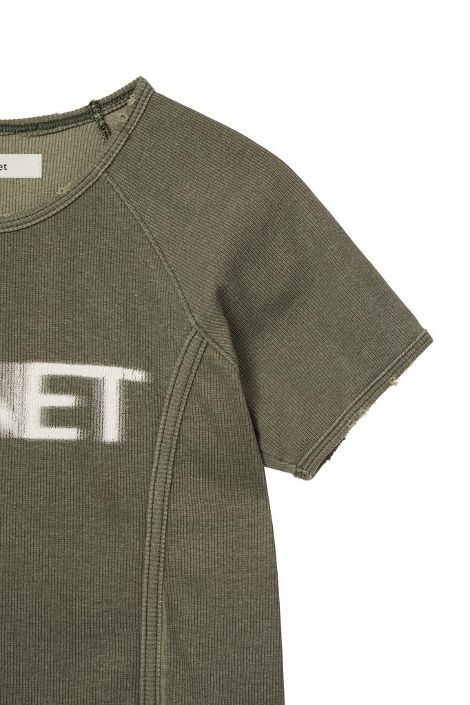 DEINET Pigment Logo T-Shirt In Khaki