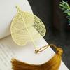Leaf Vein Metal Bookmark Tassels Book Clip Cute Hollowed Out Bookmark  Student Stationery