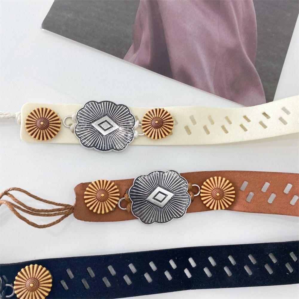 Flower Bohemian Style Waist Chain Retro Women Woven Belt Fashion Ethnic Style Belt  Daily
