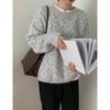Autumn and winter twist pullover crew neck sweater women's soft waxy lazy wind loose thickened knitted top