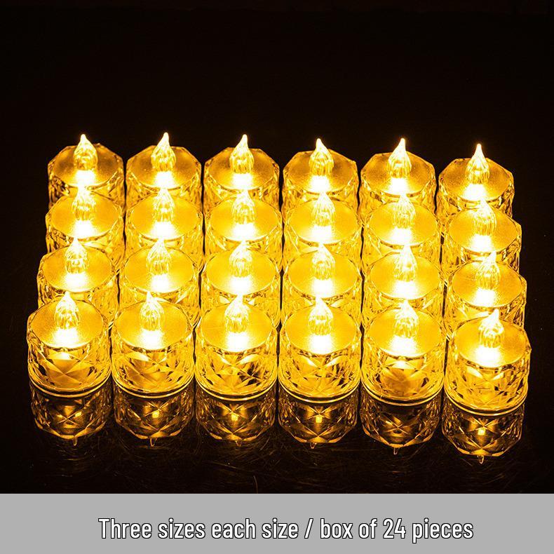 LED Crystal Rhombus Tea Light: Transparent Decorative Candle Lamp for Bar, Birthday, or Atmosphere Lighting
