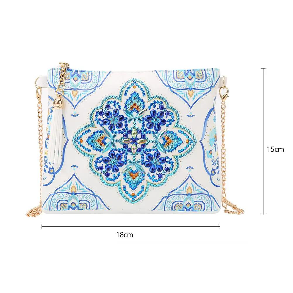 DIY Special Diamond Painting Pouch Peafowl Butterfly Flower Leather Chain Bags Women Storage Bag Diamond Embroidery Wallet Pouch