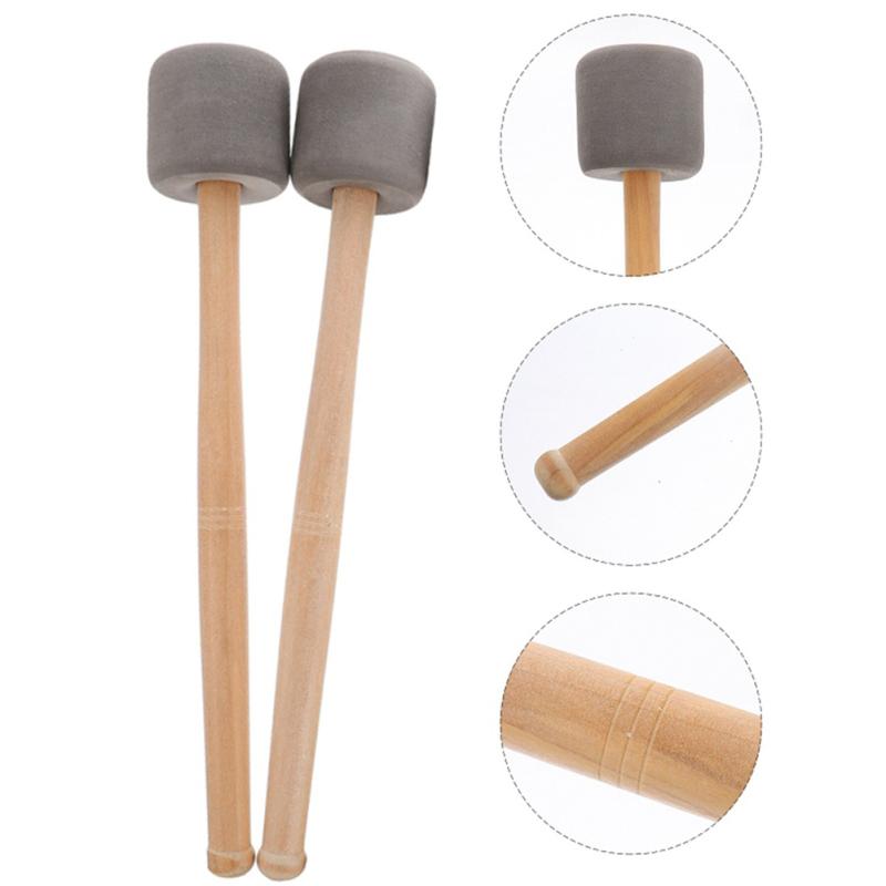 Bass Foam Drum Mallets Sticks With Oak Wood Handles Lightweight Snare Hammer Percussion Instrument