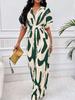 European & American Women's Full Print Batwing Sleeve Wide Leg Jumpsuit - Fashionable & Versatile