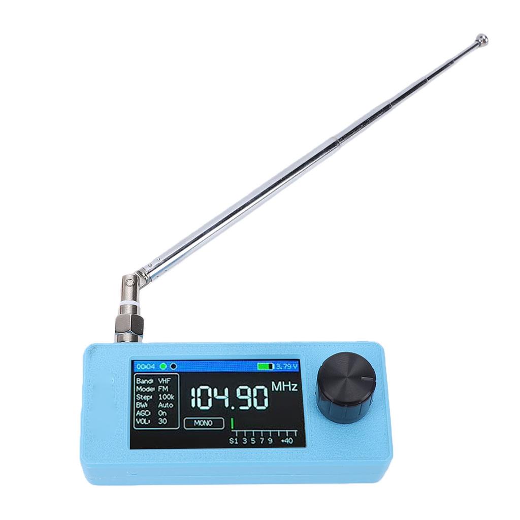 Mini Radio Receiver 1.9 Inch IPS Color Screen Portable AM FM LSB USB All Band Receiver for Travel Hiking Camping