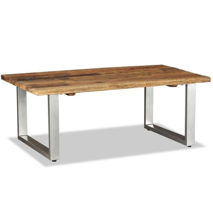 VidaXL Table basse Bois de récupération massif 100 x 60 x 38 cm