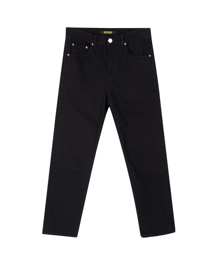 Pillogeulaem Black Tapered Crop Denim Pants