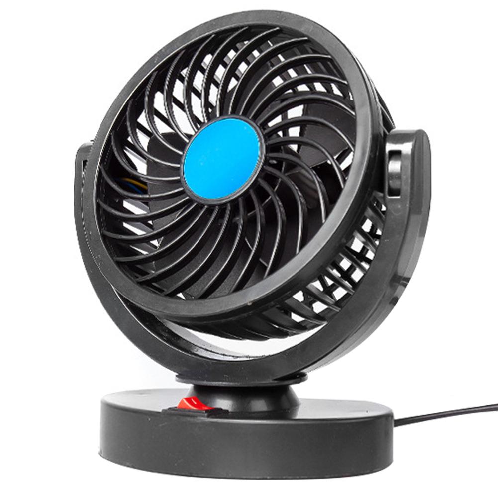 Electric Car Cooler 12/24V Auto Cooling Fan 360 Degree Rotatable Electric Car Circulator 2 Gear USB Port for Auto Truck Off-Road