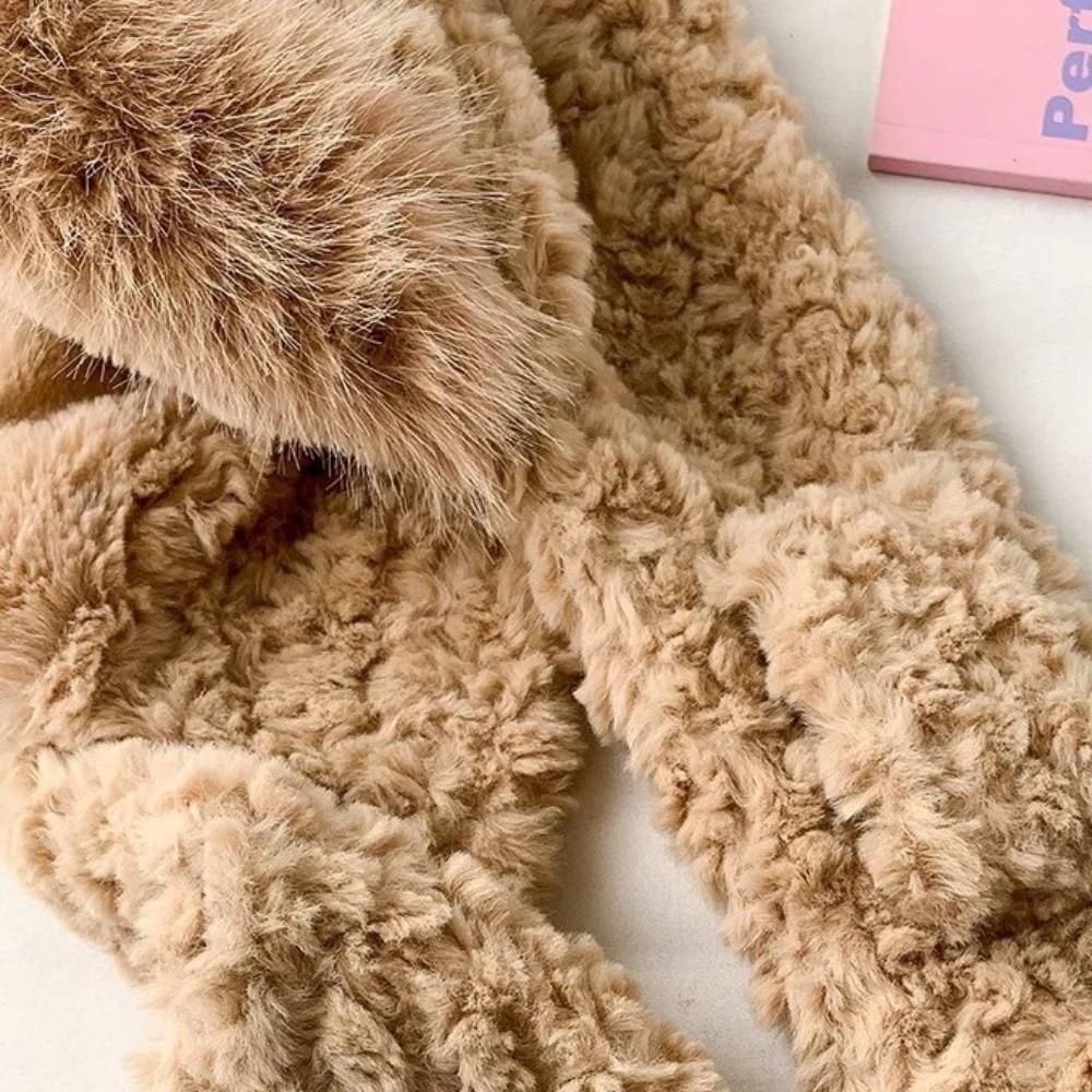 Thickened Ear Protection Hat Warm Lei Feng Cap Kawaii Little Sheep Plush Hat Winter Autumn