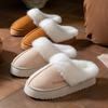 Thick and Warm Cotton Slippers with Added Velvet, Suitable for Women To Wear Outside In Winter. Soft Soled Plush Slippers for Home and Indoor Use