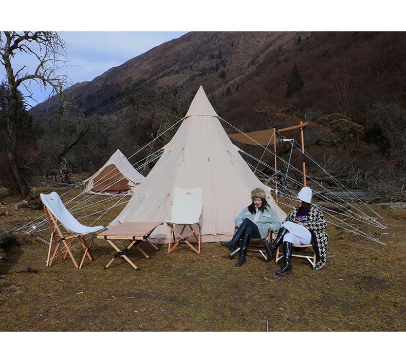 Mountain Guest Waterproof Luxury Camping Pyramid Tent - Polyester Cotton Canvas