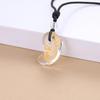 [KOAI] Crystal Gold Dragon Carving Purification Healing Amulet Magatama Necklace, Adjustable Length, Men's & Women's