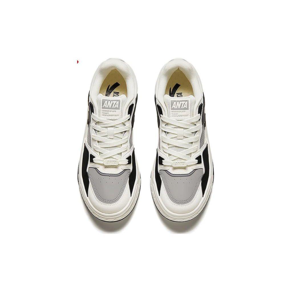 Anta Lightweight Slip-Resistant Durable Low-Top Skate Shoes Men sneakers White Black 112428054-4