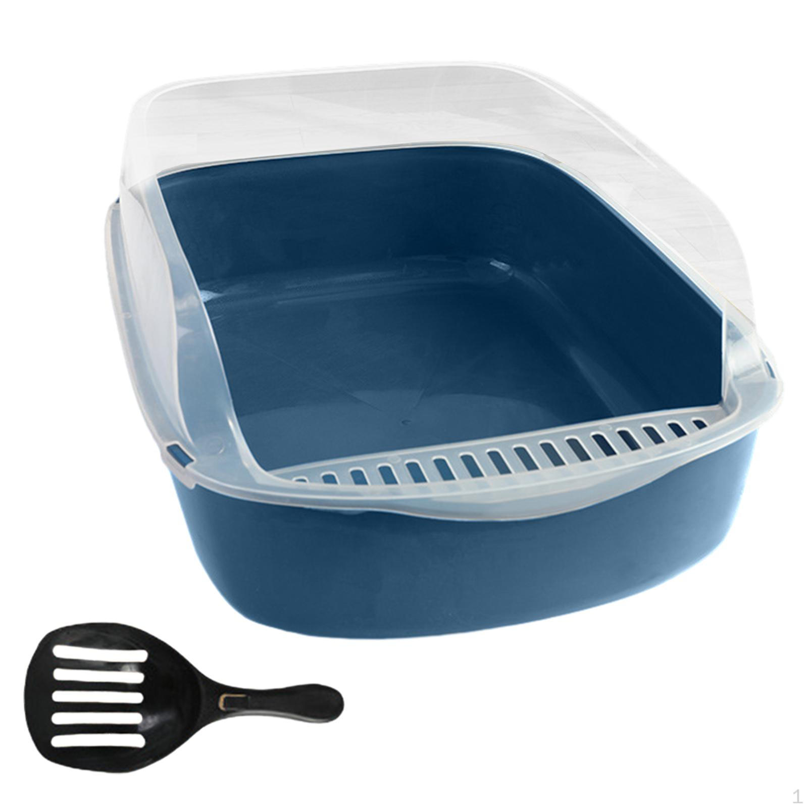 

Лоток для котячих туалетів з відкритим верхом. Лоток для домашніх тварин із захистом від бризок, великий контейнер для піску для середнього розміру