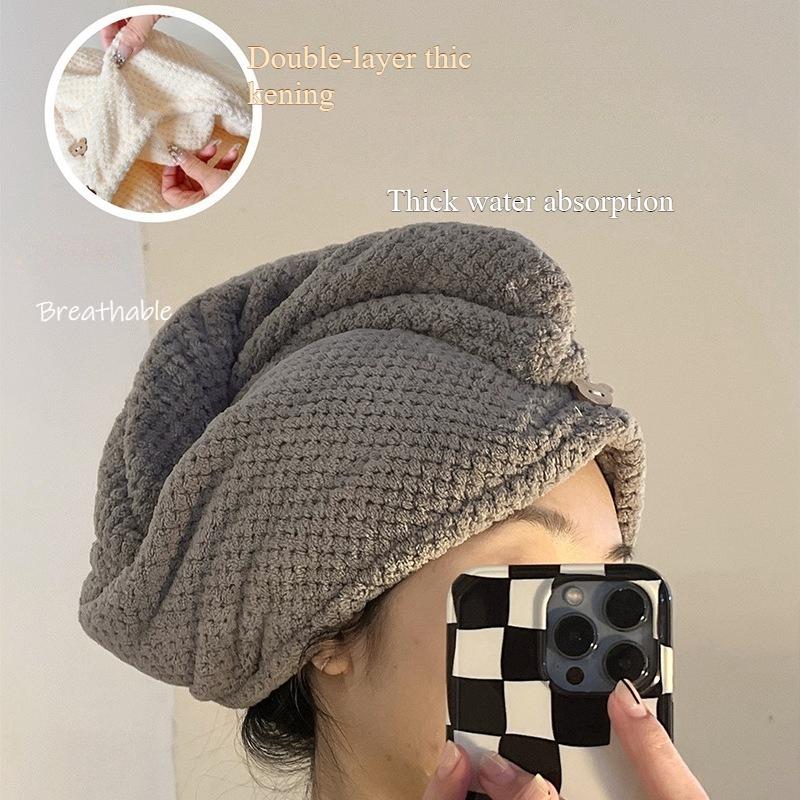 

Утолщенная шапочка для сухих волос, дышащая, супервпитывающая, быстросохнущая, двухслойный тюрбан, прочная, легко сохнущая и надежная шапочка для душа