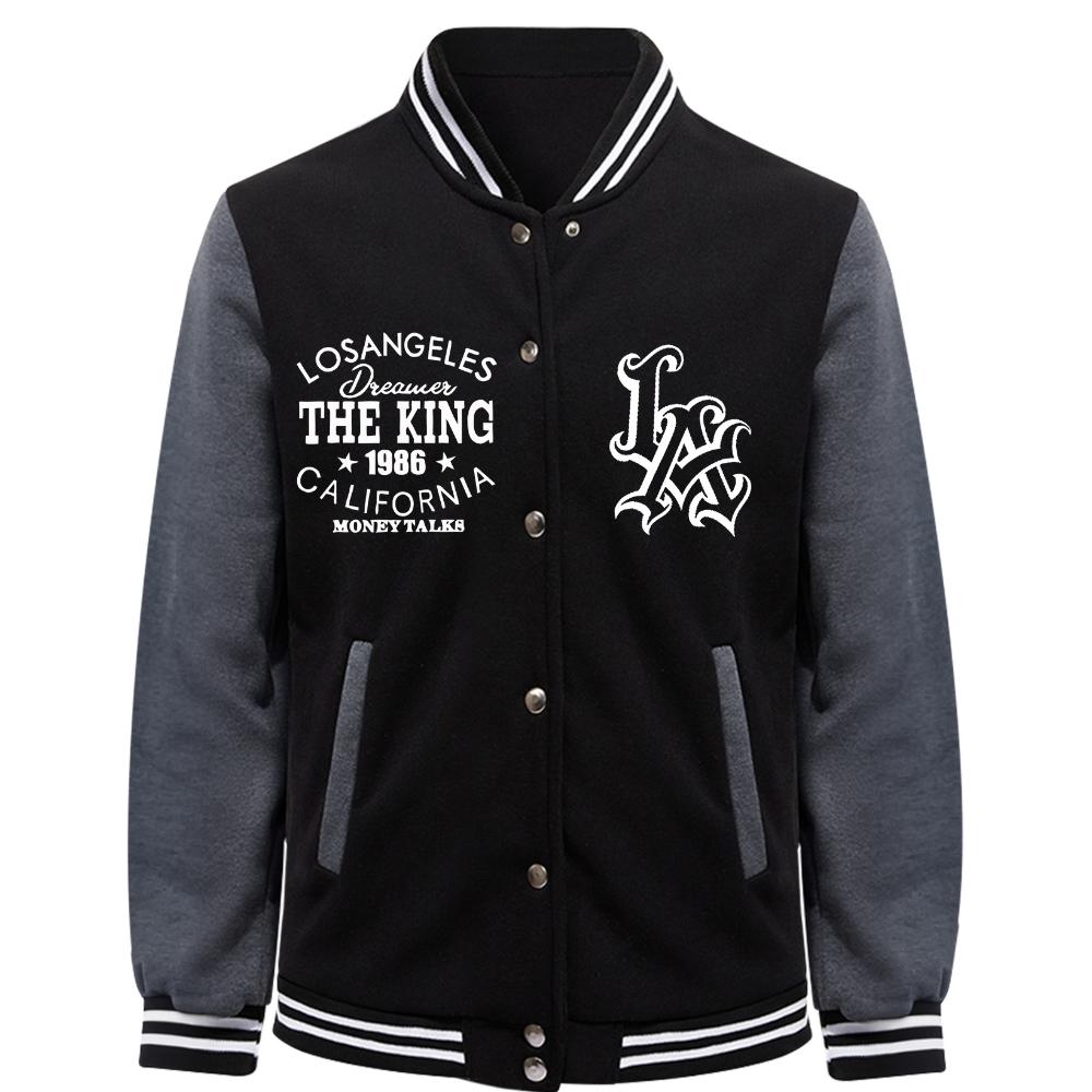 

California King 1986 Men s Baseball Shirt Hip Hop Men s Creative Fashion Top Street Pocket Men s Jacket in the United States 3XL чорний/сірий
