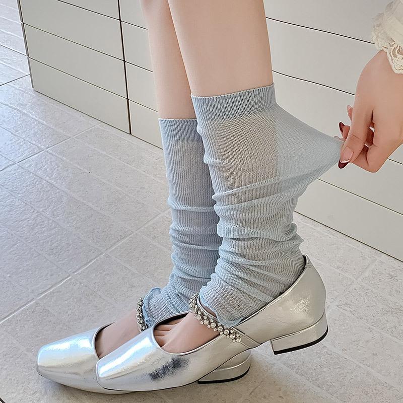Leg Warmers Women Summer Mesh Thin Breathable Loose Long Socks Sweet Girls Leg Warmers Lolita Kawaii Cute Ruffle Socks Stockings