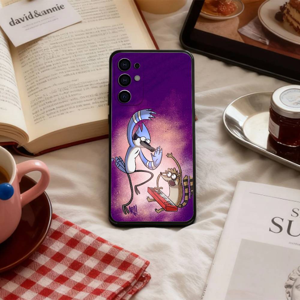 

Lazy Mates M-Mordecai and R-Rigby Phone Case For Samsung S 25,24,23,22,30,21,10,9,Ultra,Plus,Lite,FE,4,5 G Soft Black Case Samsung S21Ultra