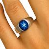 Oval Star Sapphire Ring, 925 Sterling Silver Band, Vintage Partywear Jewelry, Unisex Birthday & Anniversary Gift, Handmade Ring