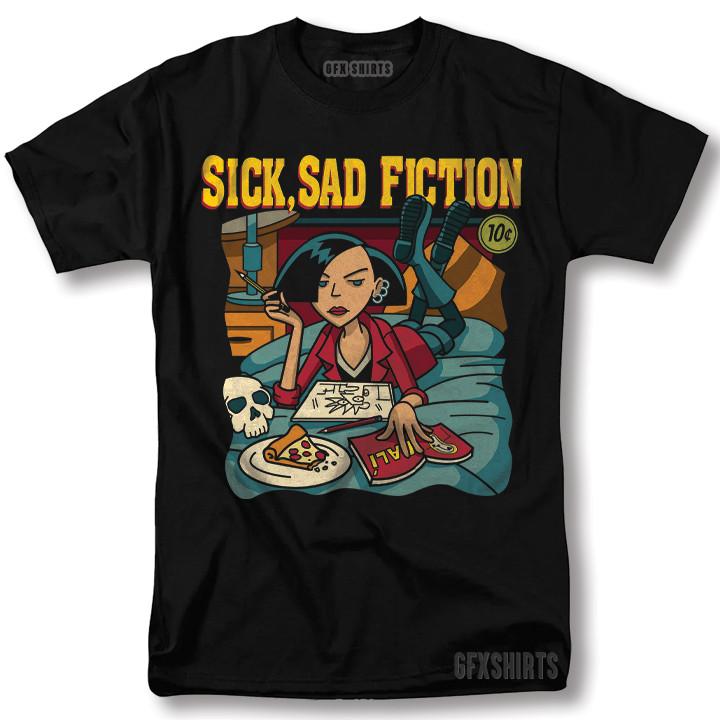 Daria Pulp Fiction Sick Sad Fiction Shirt Classic Movie Graphic Design T-shirt XXL