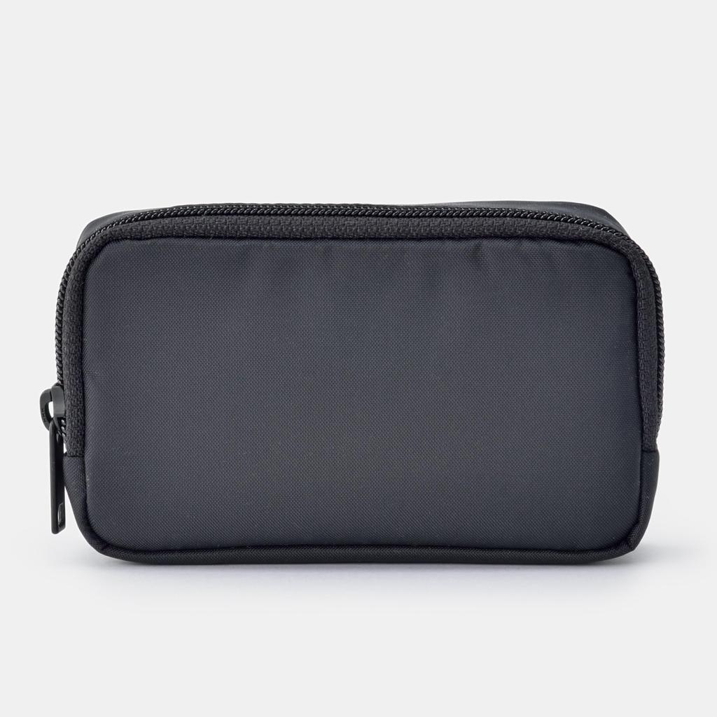 MUJI Nylon Compact Pouch Black 14×3.5×9cm