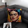 FFridas Painting Art Fashion Cushion Cover Natural Linen Organic Fabric DoubleSided Printing Sofa Home Decor Gift Pillow Case